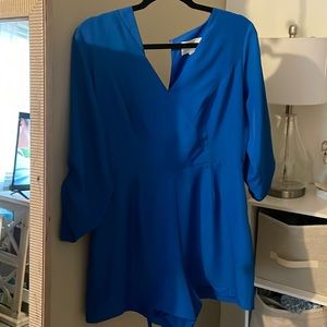 Blue quarter sleeve romper
